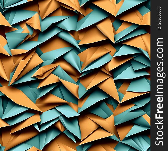 Origami Non Seamless Pattern.