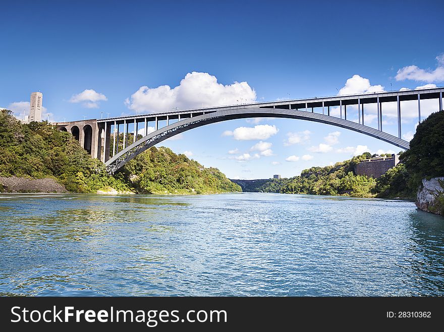 The Rainbow Bridge between the USA and Canada at Niagara Falls