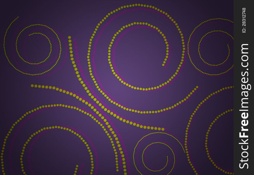 Illustration of abstract circular swirls ornament on violet background. Illustration of abstract circular swirls ornament on violet background.