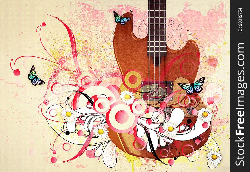 Floral Guitar