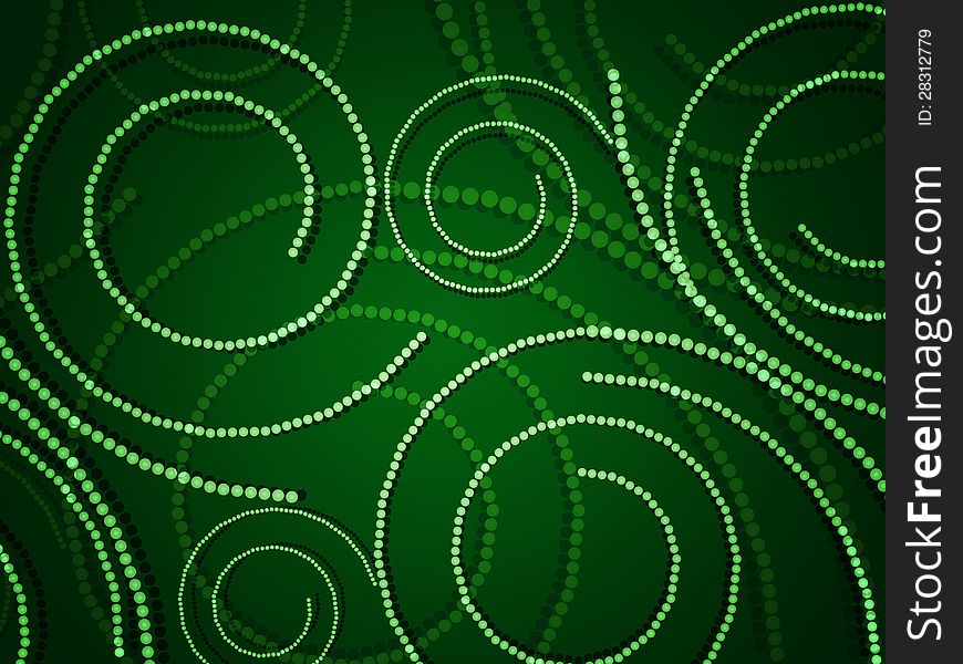 Illustration of abstract circular swirls ornament of green color. Illustration of abstract circular swirls ornament of green color.