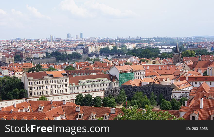 View of Prague from hill, Prague, Czech Republic