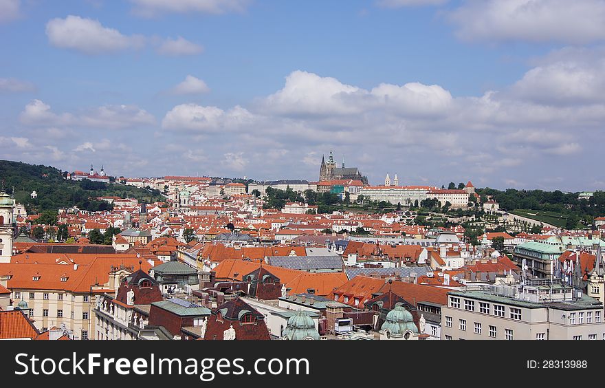 View of Prague from hill