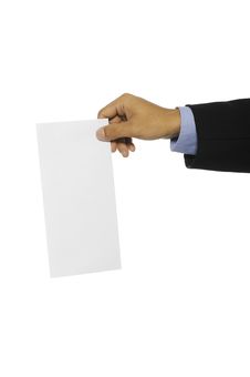 Man Hold Blank Envelope Royalty Free Stock Images