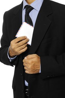 Man Hold Blank Envelope Stock Photography Man Hold Blank Envelope Stock Photography