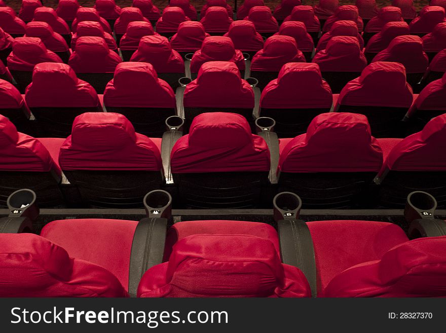 Rows of seats in the cinema