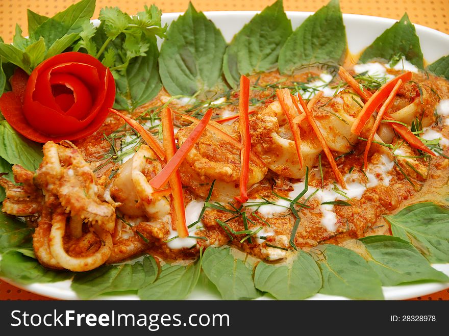 Squid chili sauce of Thailand