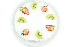 Fruit Cake With Strawberry And Kiwi Royalty Free Stock Photography Fruit Cake With Strawberry And Kiwi Royalty Free Stock Photography