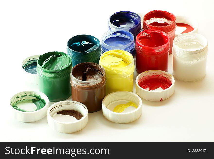 Paint of different colors to paint. Paint of different colors to paint