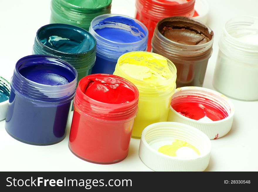 Paint of different colors to paint. Paint of different colors to paint