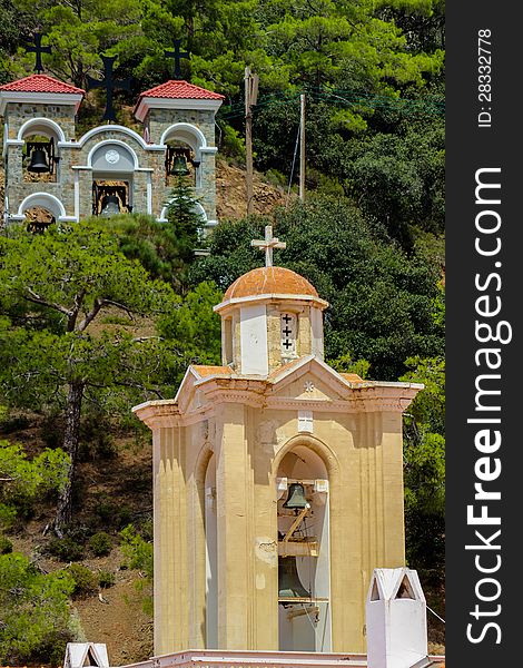 Kykkos monastery bells on a hill