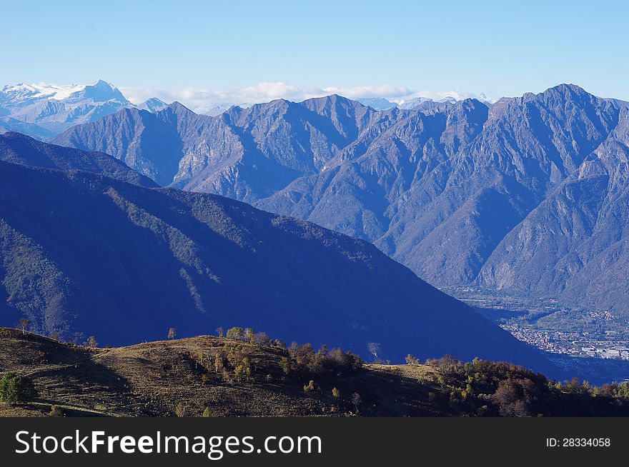 Panorama of Western Alps and Northern Italy