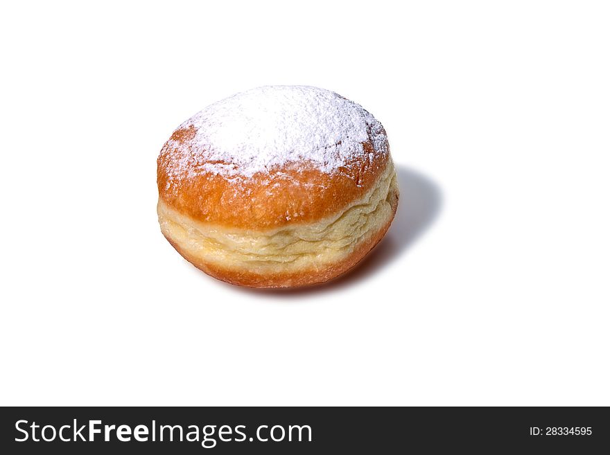 Donuts with vanilla cream, isolated on white background. Donuts with vanilla cream, isolated on white background