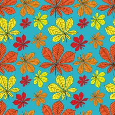 Vector Seamless Pattern With Leaves Stock Images