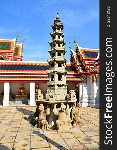 Pagoda of Thai's Temple at Wat Pho, Bangkok, Thailand. Pagoda of Thai's Temple at Wat Pho, Bangkok, Thailand