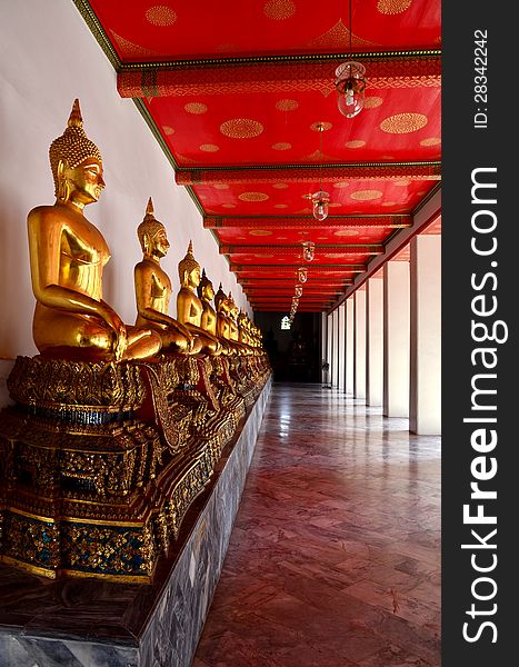 The Buddha status at Wat Pho, Bangkok, Thailand