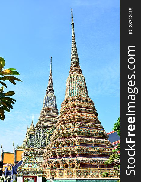 Pagoda of Thai's Temple at Wat Pho, Bangkok, Thailand. Pagoda of Thai's Temple at Wat Pho, Bangkok, Thailand