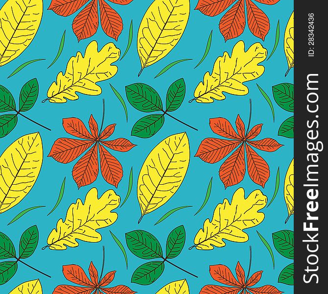 Vector Seamless Pattern With Leaves