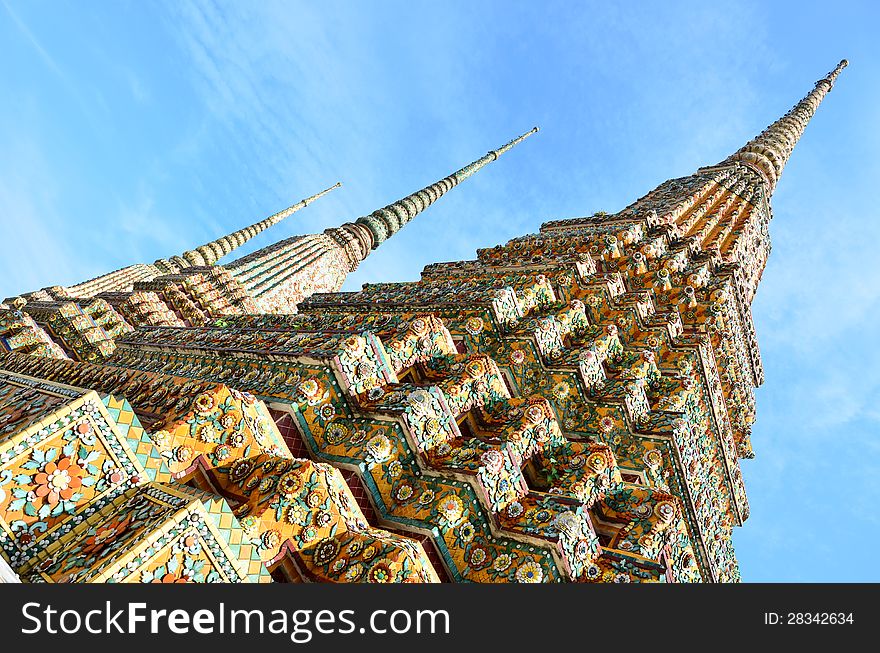 Pagoda of Thai's Temple at Wat Pho, Bangkok, Thailand. Pagoda of Thai's Temple at Wat Pho, Bangkok, Thailand
