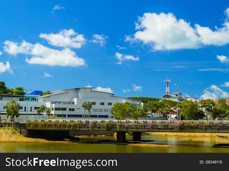 Landscape of phuket town with blue sky