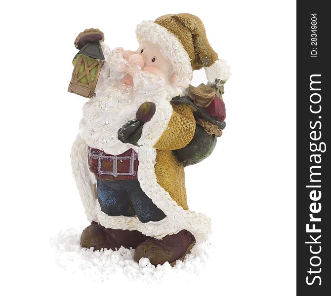 Santa Claus figurine isolated on white background