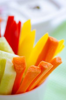 Carrots, Cucumber And Pepper Sticks Royalty Free Stock Photography Carrots, Cucumber And Pepper Sticks Royalty Free Stock Photography