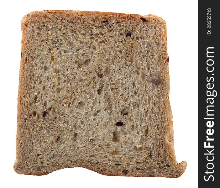 Healthy, nutritious multi-grain single bread slice