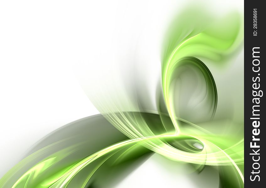 Abstract fractal green weaves on white background. Abstract fractal green weaves on white background