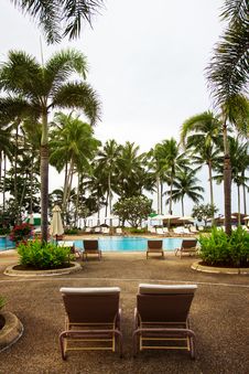 Swimming Pool Area, Tropical Resort Stock Image
