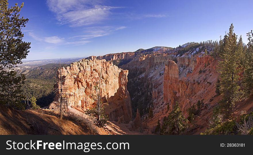 Bryce Canyon Panoramic View in winters of Arizona, USA