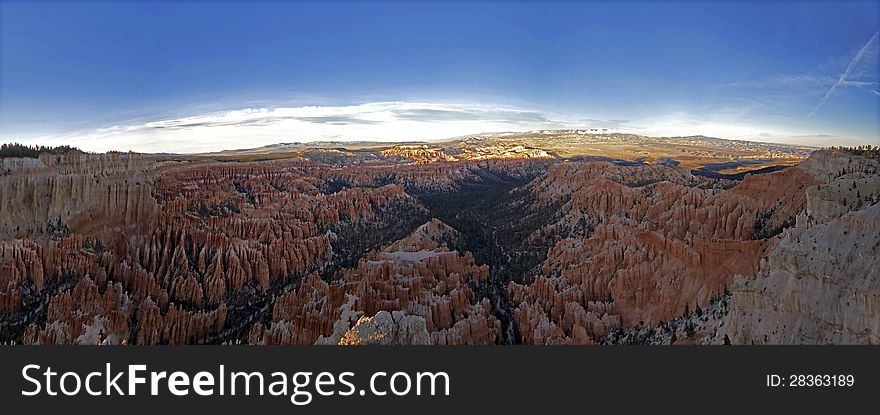 Bryce Canyon Panoramic View in winters of Arizona, USA