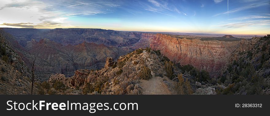 Panoramic View of Grand Canyon at sunset in Arizona , USA. Panoramic View of Grand Canyon at sunset in Arizona , USA