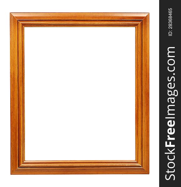 Rectangular wooden frame with clear varnish applied, isolated on white. Clipping path included. Rectangular wooden frame with clear varnish applied, isolated on white. Clipping path included.