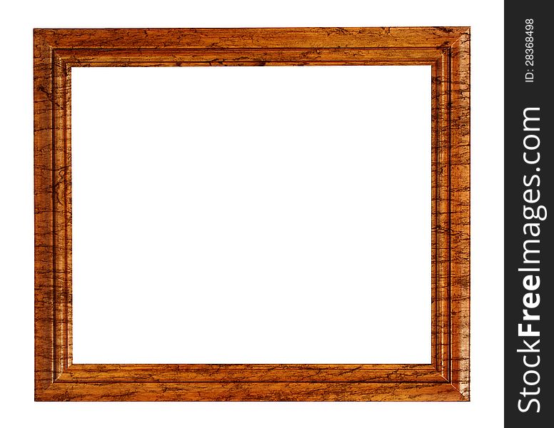 Veneered wooden frame isolated on white