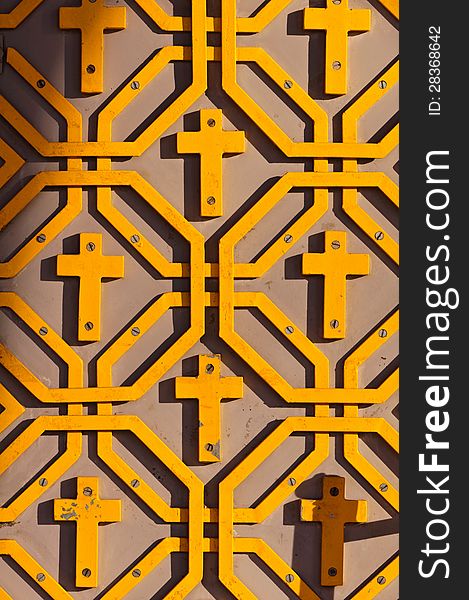 Orthodox pattern with crosses-yellow
