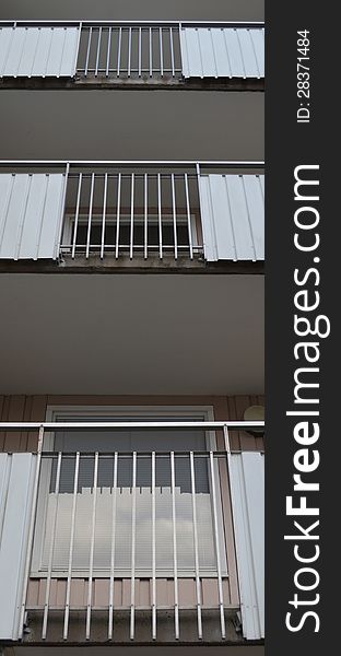 Balconies on a apartment building