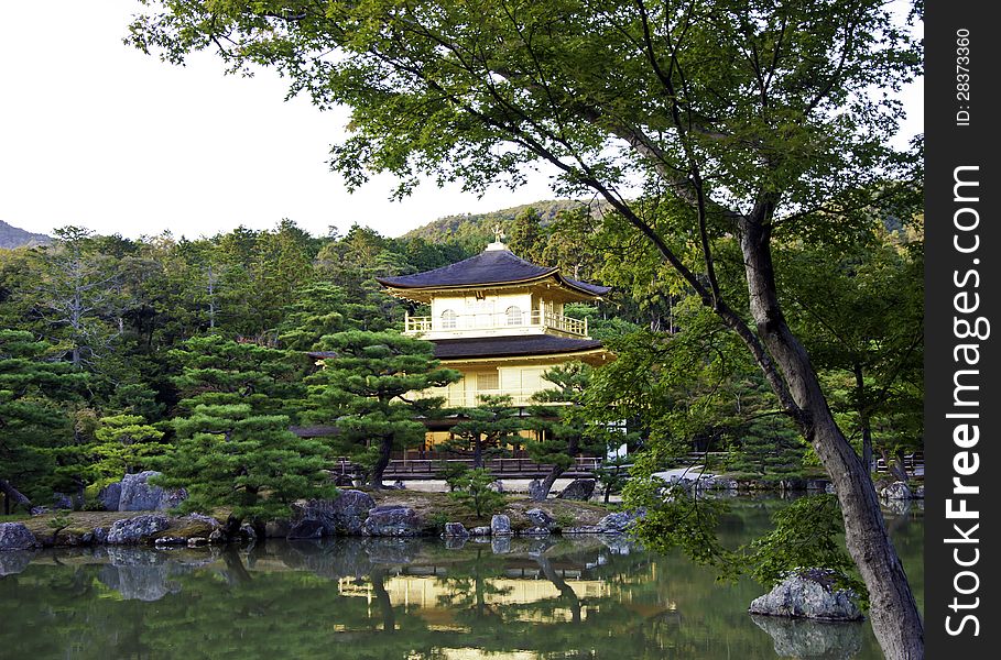 Kinkakuji In Autumn Season At Kyoto, Japan.