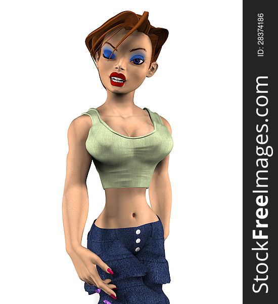 Cartoon 3d girl