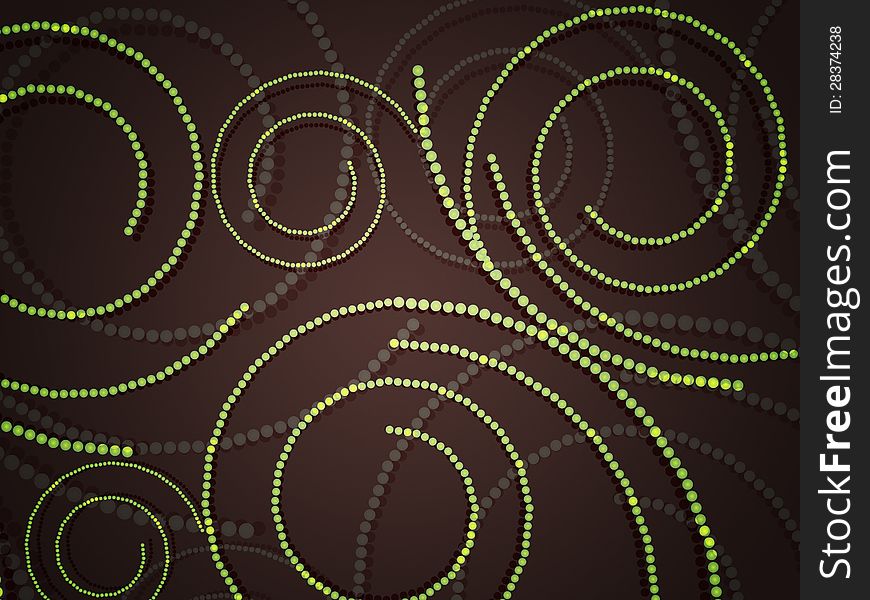 Illustration of abstract circular swirls ornament of green color. Illustration of abstract circular swirls ornament of green color.