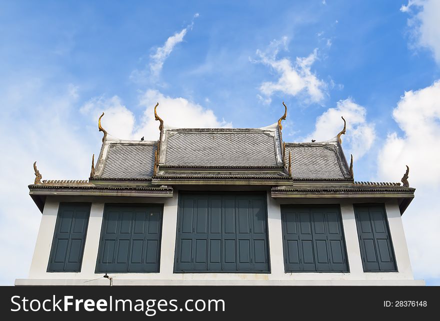 Gray temple roof at wat Phra kaew, Thailand