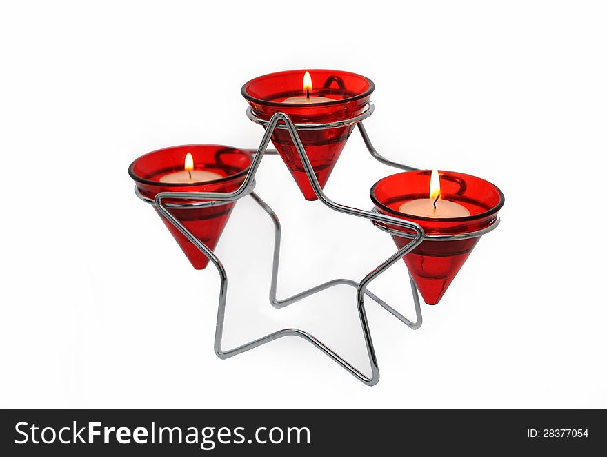 Star candle holder with three fires