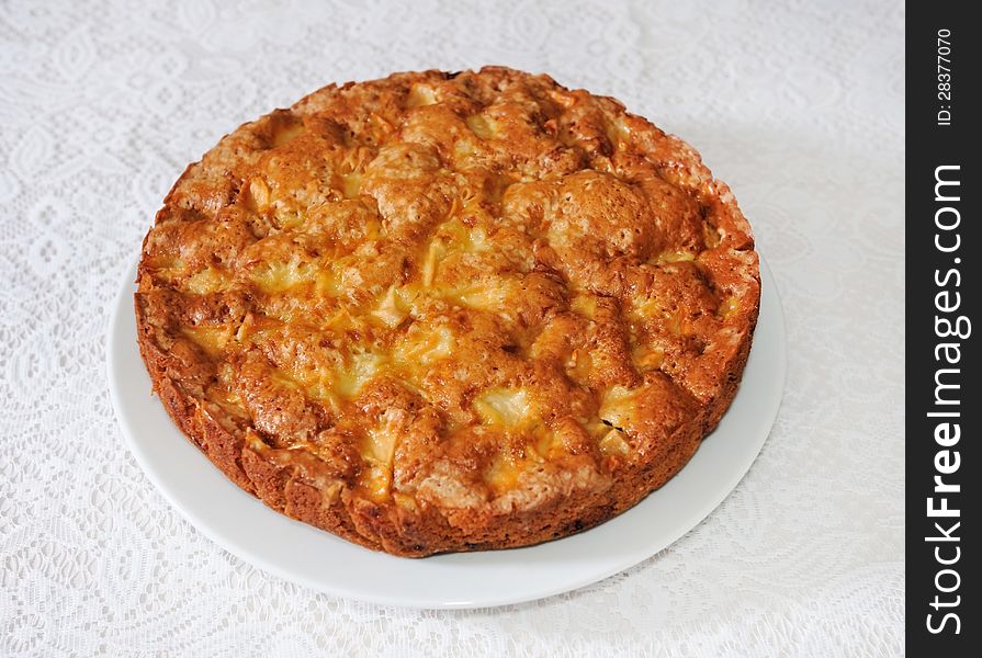 Appetizing apple pie on the table