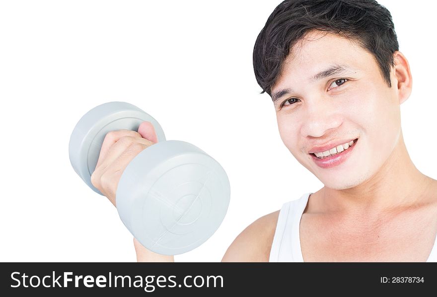 Close Up Shot Of Asian Man At Gym