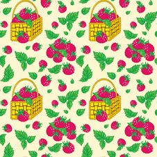 Vector Seamless Pattern With Baskets Royalty Free Stock Photo