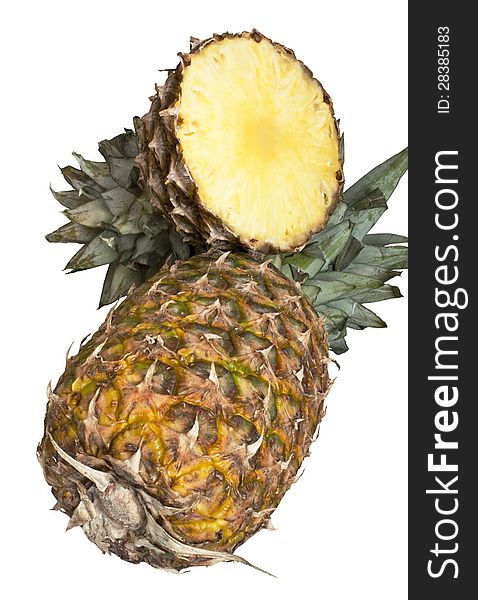 Ripe Pineapple over white background. Ripe Pineapple over white background