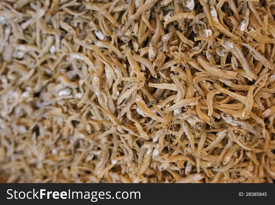 Close view of anchovies at the market