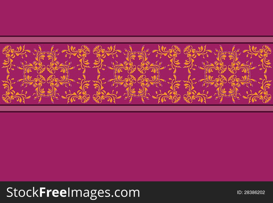 Purple Pattern With Yellow Flower Lace