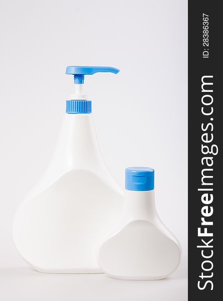 White Plastic Bottle on white background