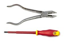 Pliers And Screwdriver Stock Photo Pliers And Screwdriver Stock Photo