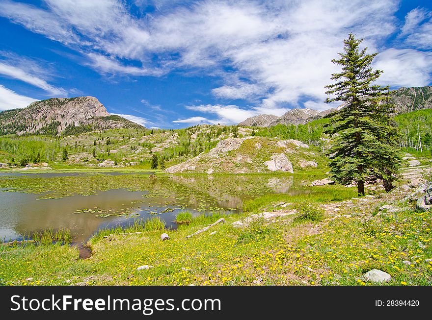 Beaver Lagoon in the San Juan Mountains in Colorado